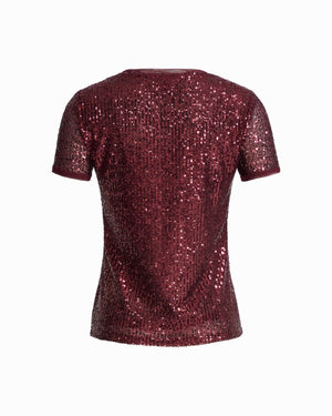 Anne Klein Short Sleeve Banded Neckline Knit Top