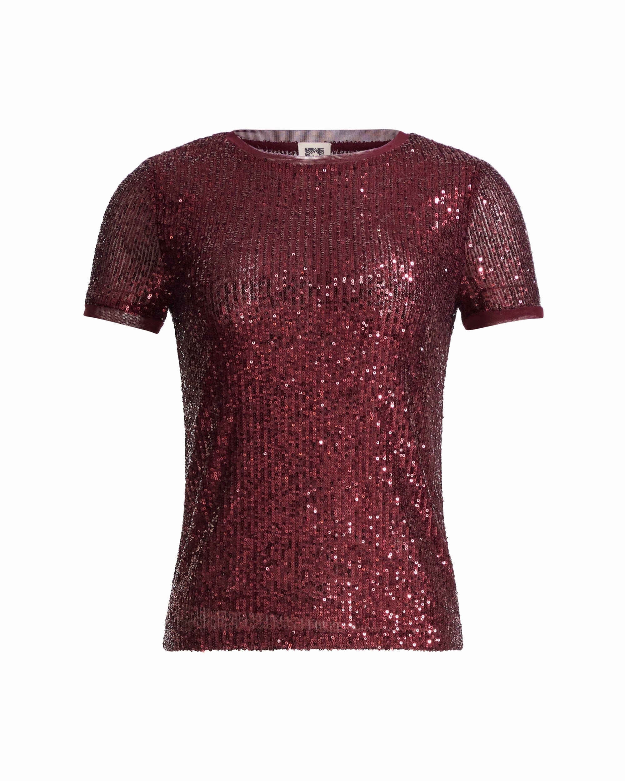 Anne Klein BAROLO Short Sleeve Banded Neckline Knit Top
