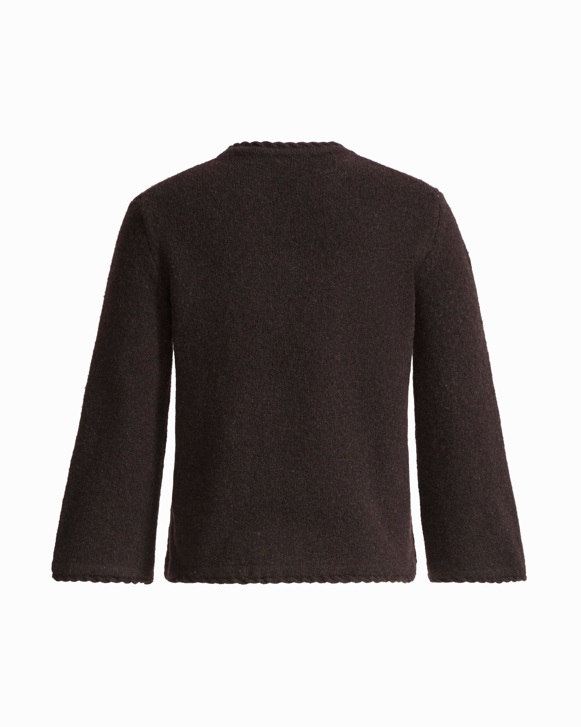 Anne Klein Braided Trim Bell Sleeve Crew Neck Sweater