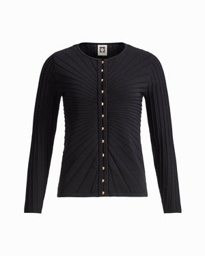 Anne Klein ANNE BLACK Sunburst Kissing Front Bell Sleeve Cardigan