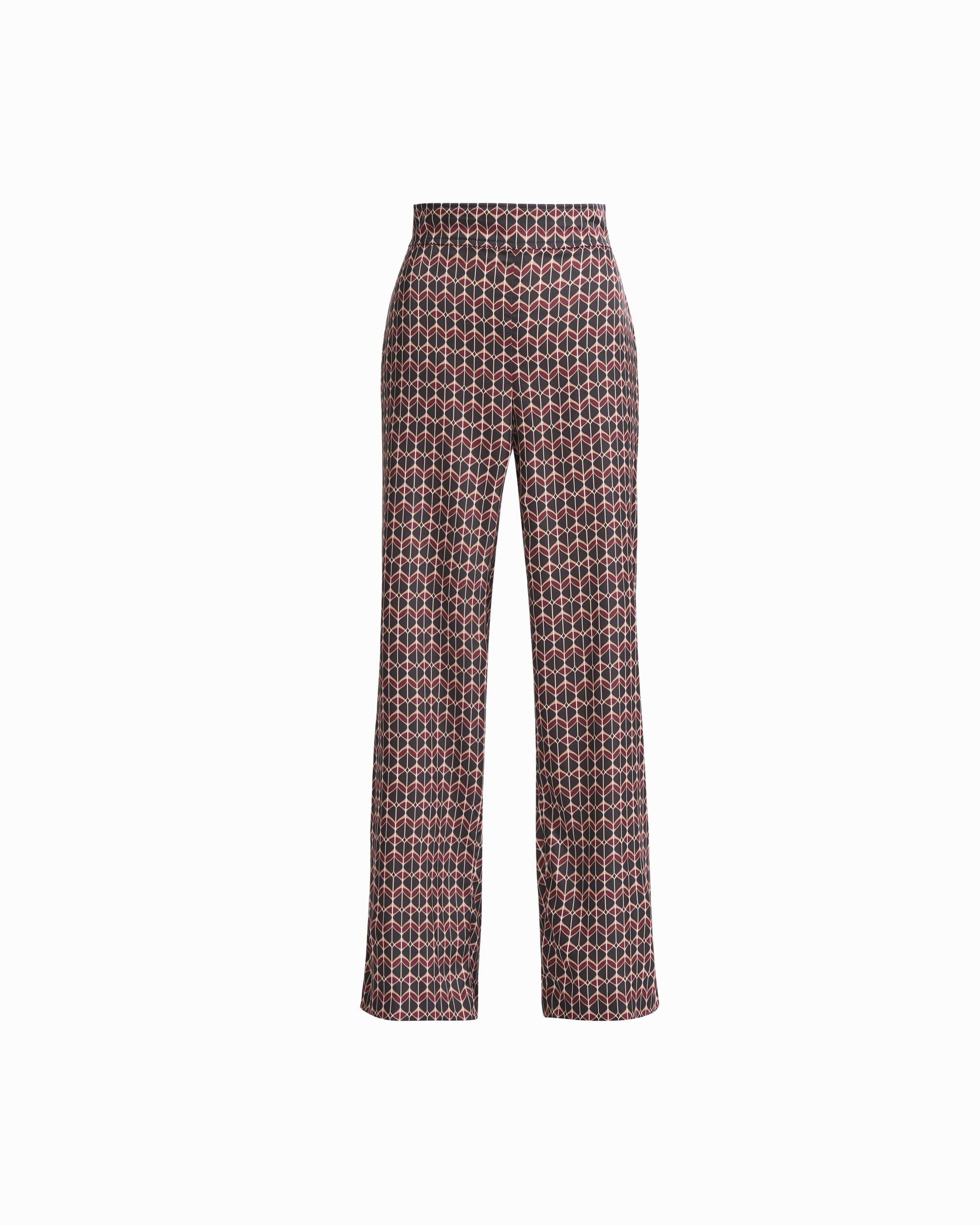 Anne Klein ANNE BLACK MULTI High Rise Pull-On Wide Leg Pant
