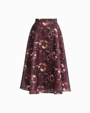 Anne Klein ANNE BLACK MULTI Circle Midi Skirt with Center Back Zip