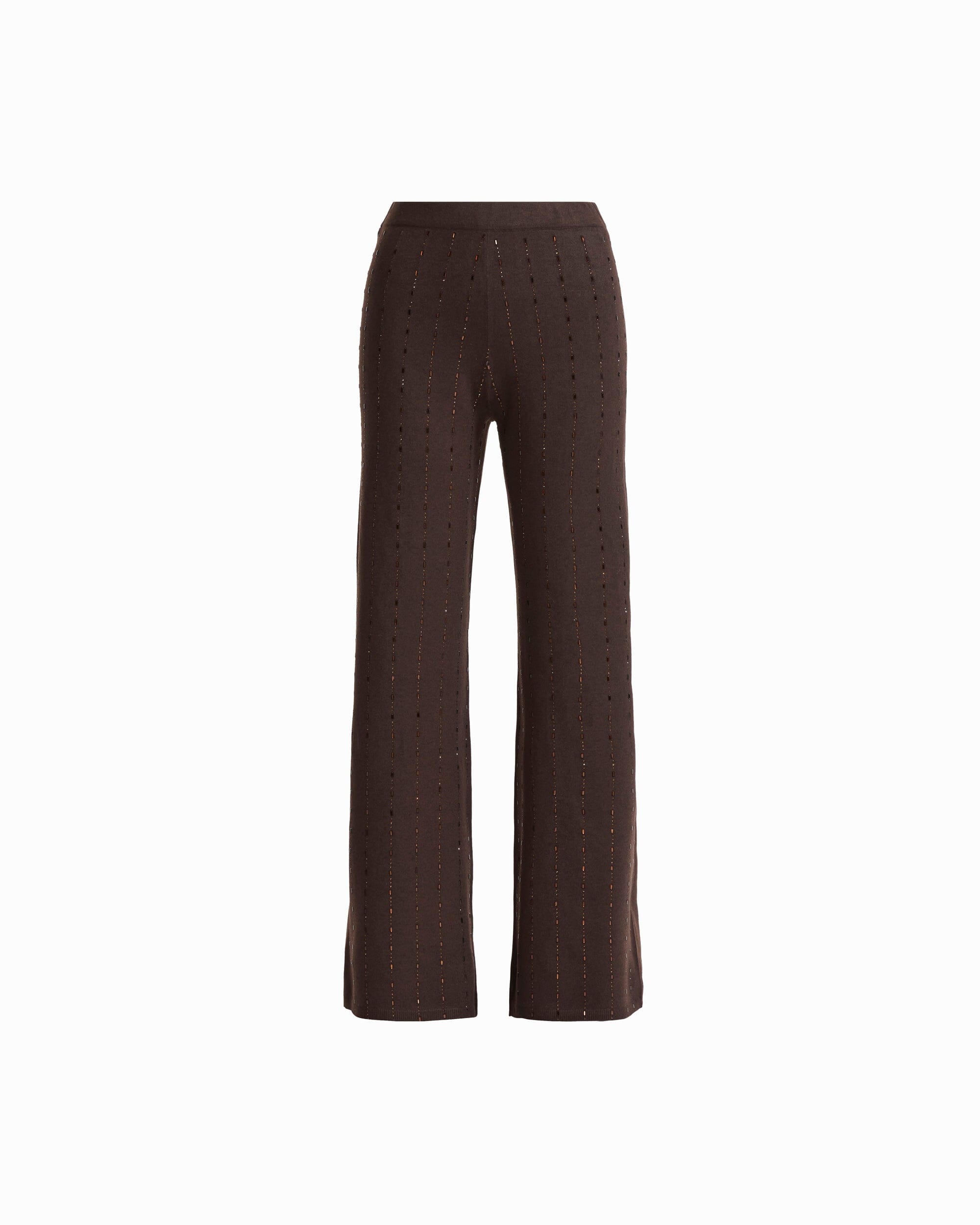 Anne Klein DEEP MAHOGANY Petite Heat Set Wide Leg Sweater Pant