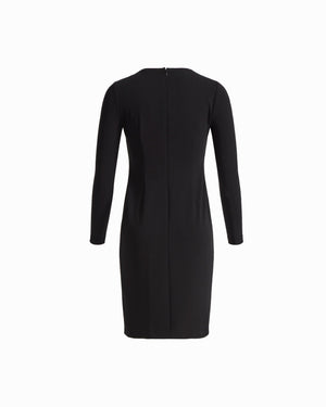 Petite Accent Waist Long Sleeve Boat Neck Sheath Dress Apparel & Accessories Kasper
