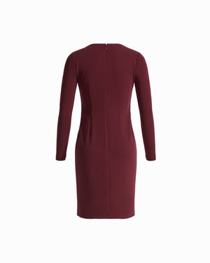 Petite Accent Waist Long Sleeve Boat Neck Sheath Dress Apparel & Accessories Kasper