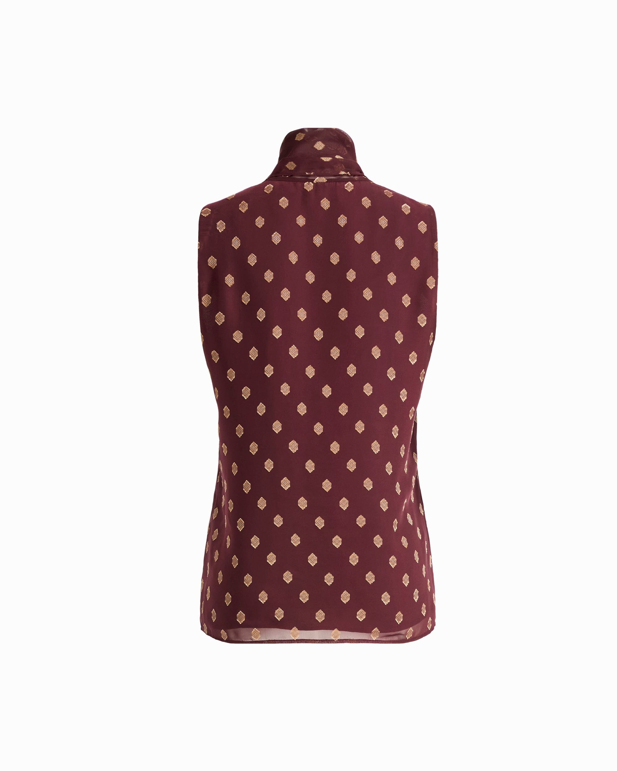 Anne Klein Petite Bow Tie Front V-Neck Sleeveless Blouse