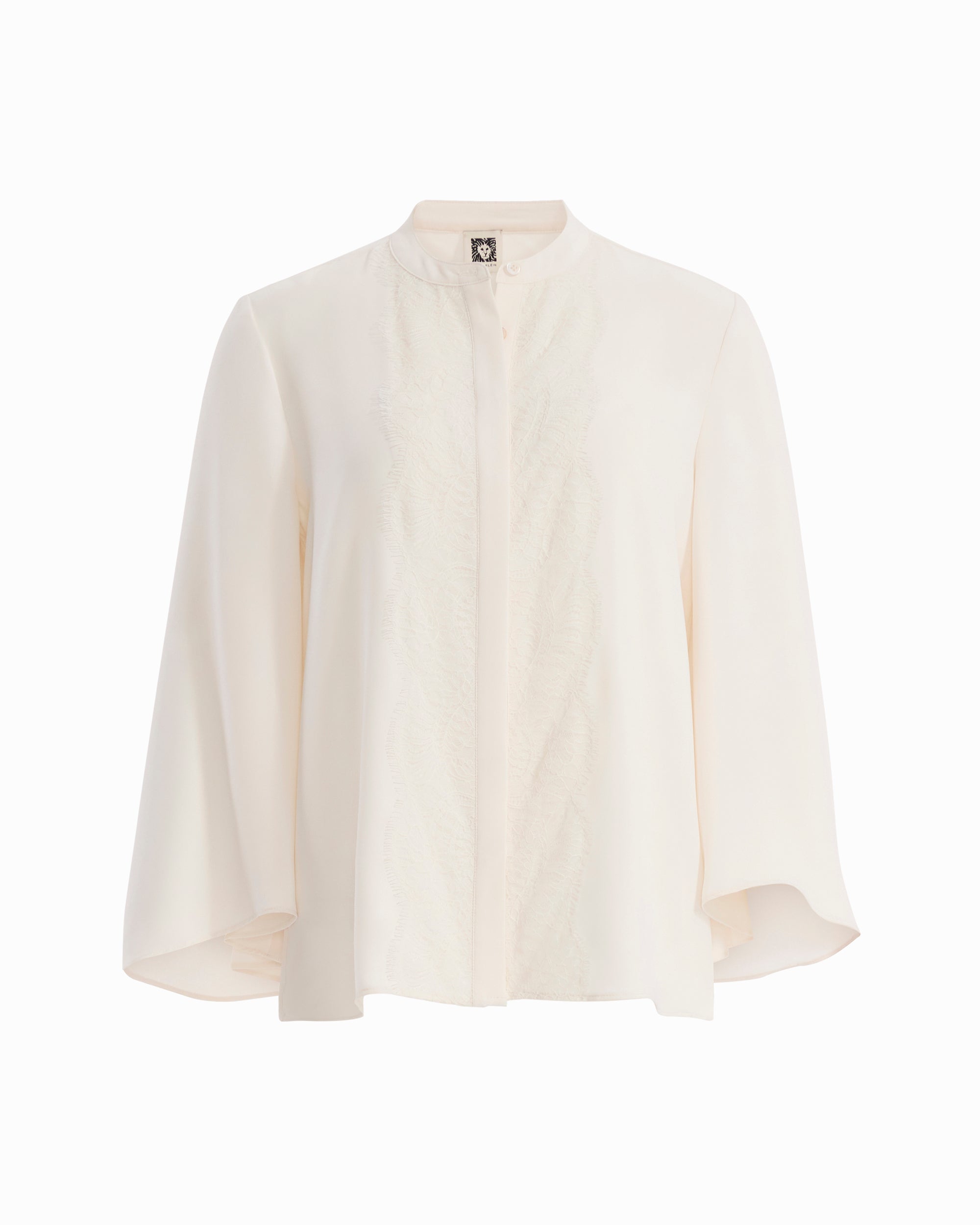 Petite Button-Front Lace Top