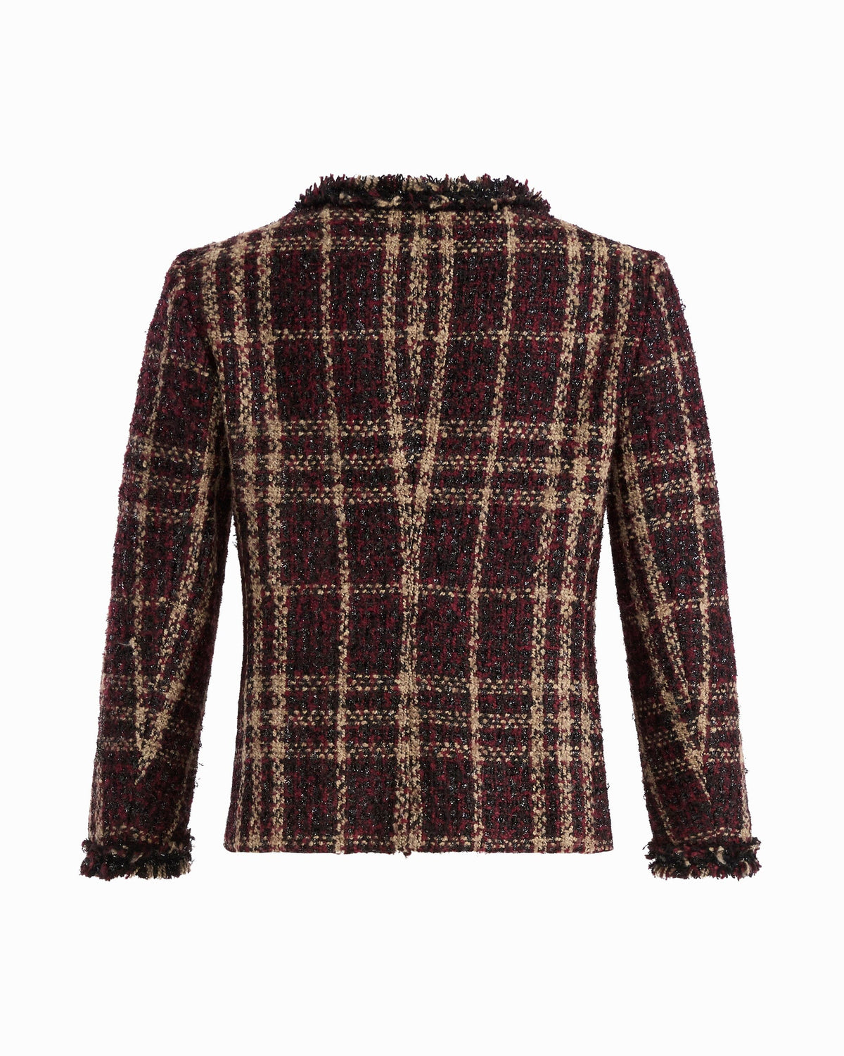 Anne Klein Fringe-Trim Tweed Jacket