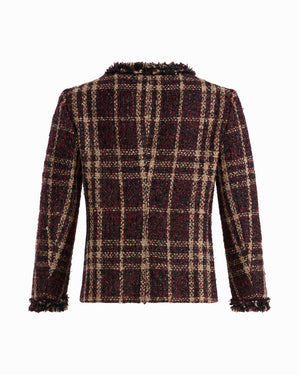 Fringe-Trim Tweed Jacket