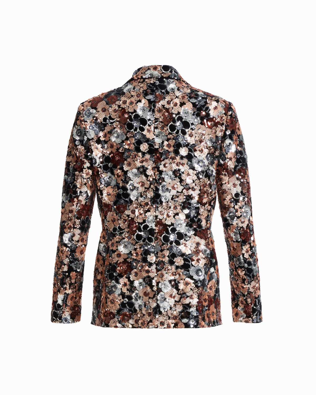 Anne Klein One-Button Notch Collar Sequin Jacket