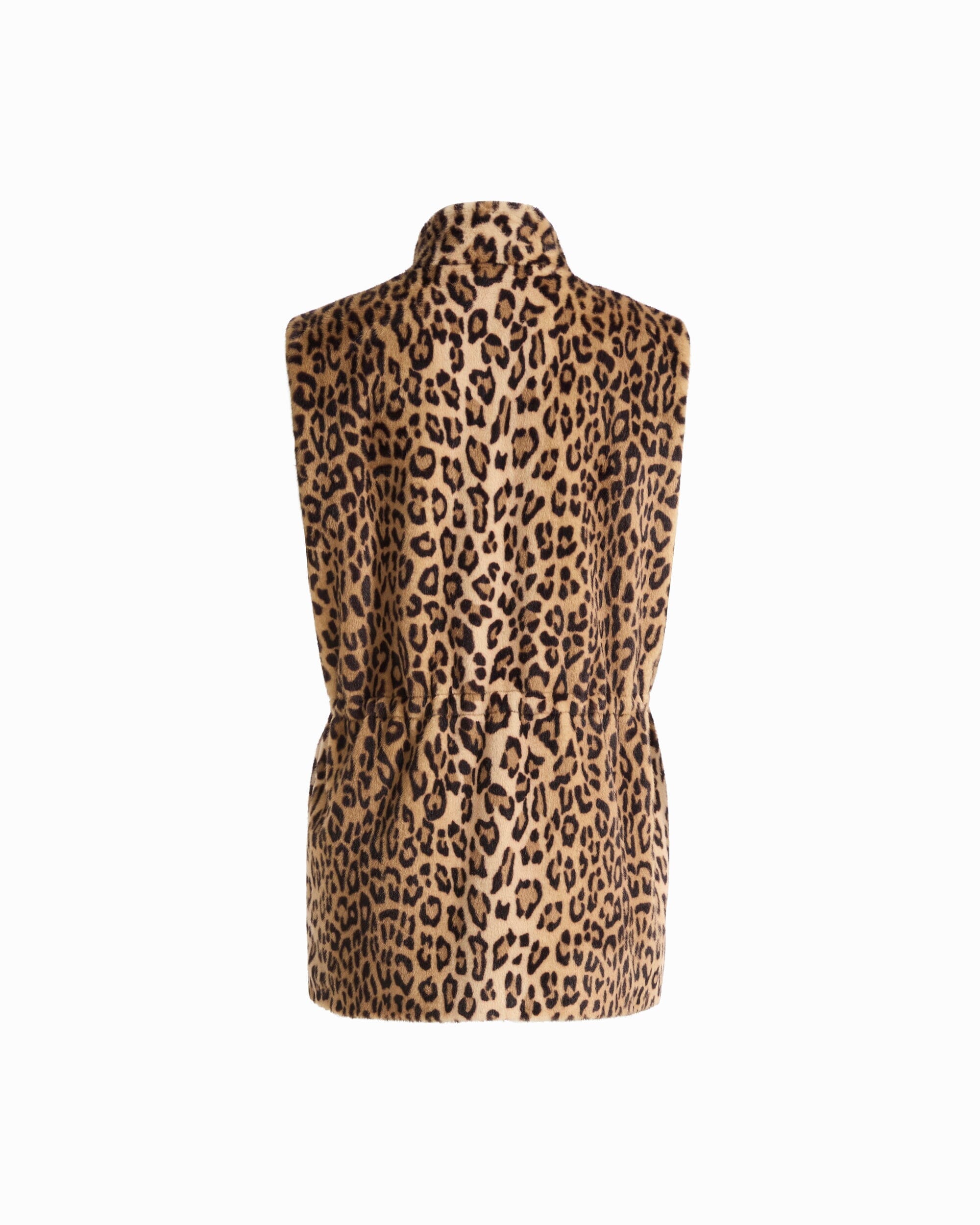 Anne Klein Shawl Neck Sleeveless Vest with Hidden Snap Front and Drawcord