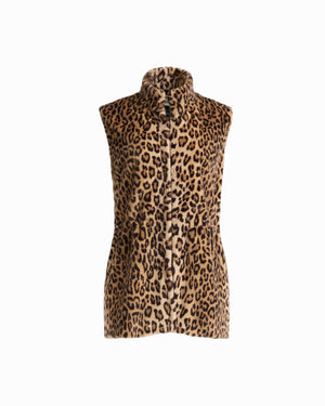 Anne Klein VICUNA MULTI Shawl Neck Sleeveless Vest with Hidden Snap Front and Drawcord
