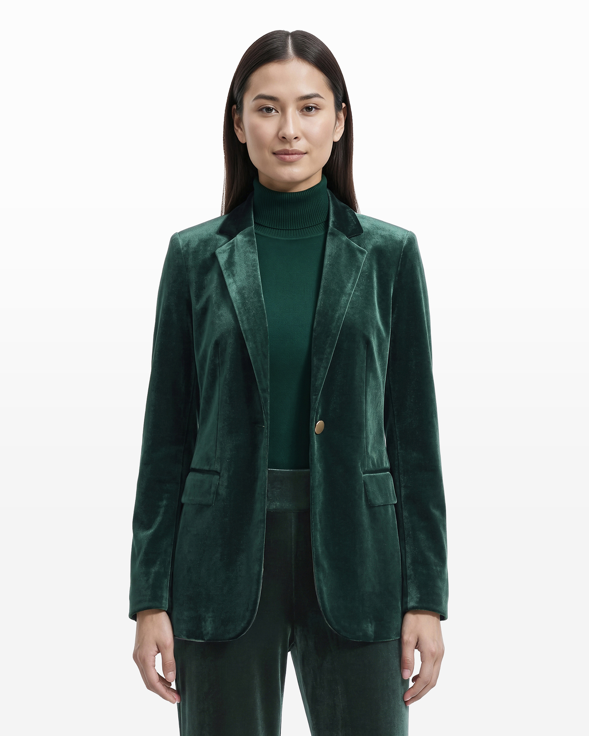 Velour Notch Collar Jacket