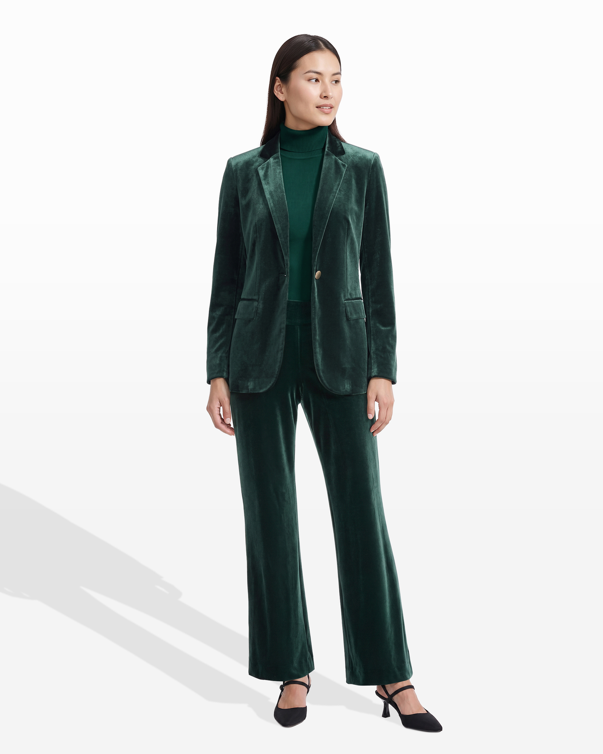 Velour Notch Collar Jacket