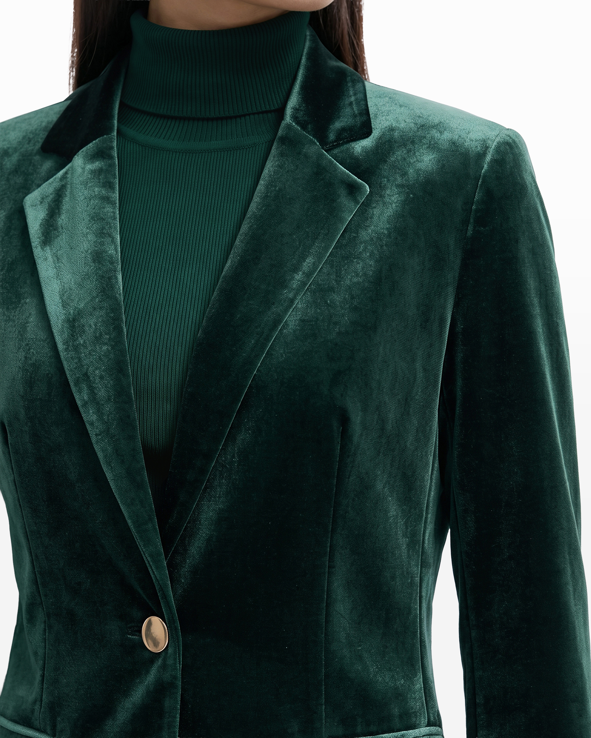 Velour Notch Collar Jacket