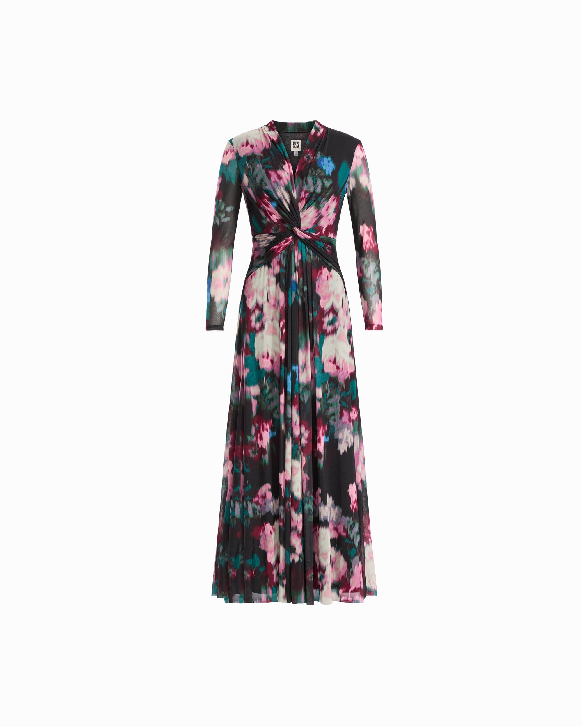 Printed Mesh Twist Maxi Dress Dresses Kasper