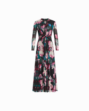 Printed Mesh Twist Maxi Dress Dresses Kasper