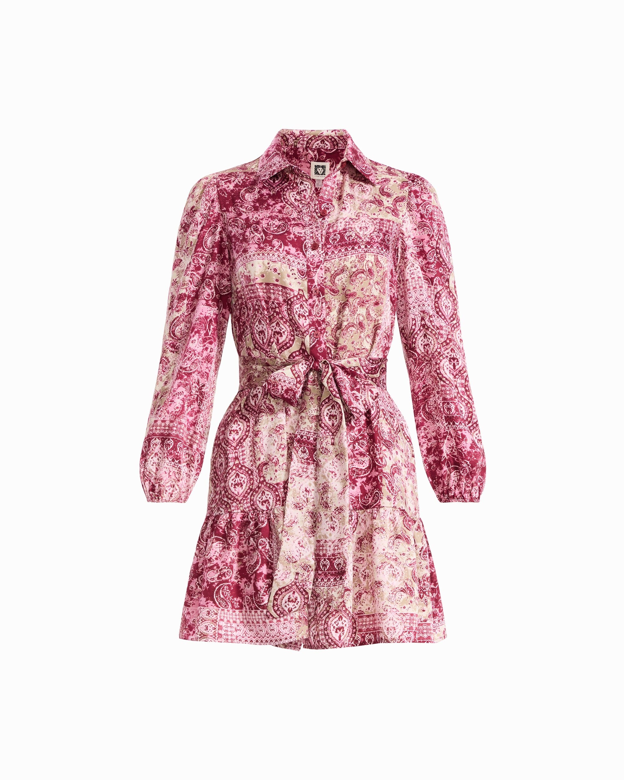 Printed Twill Tiered Shirt Dress Dresses Kasper