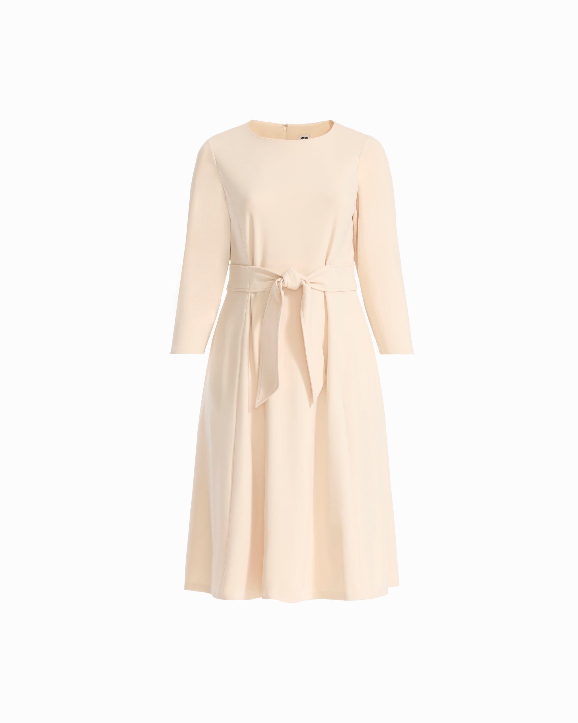 Anne Klein MACADAMIA Plus Size A-Line Tie Waist Midi Dress