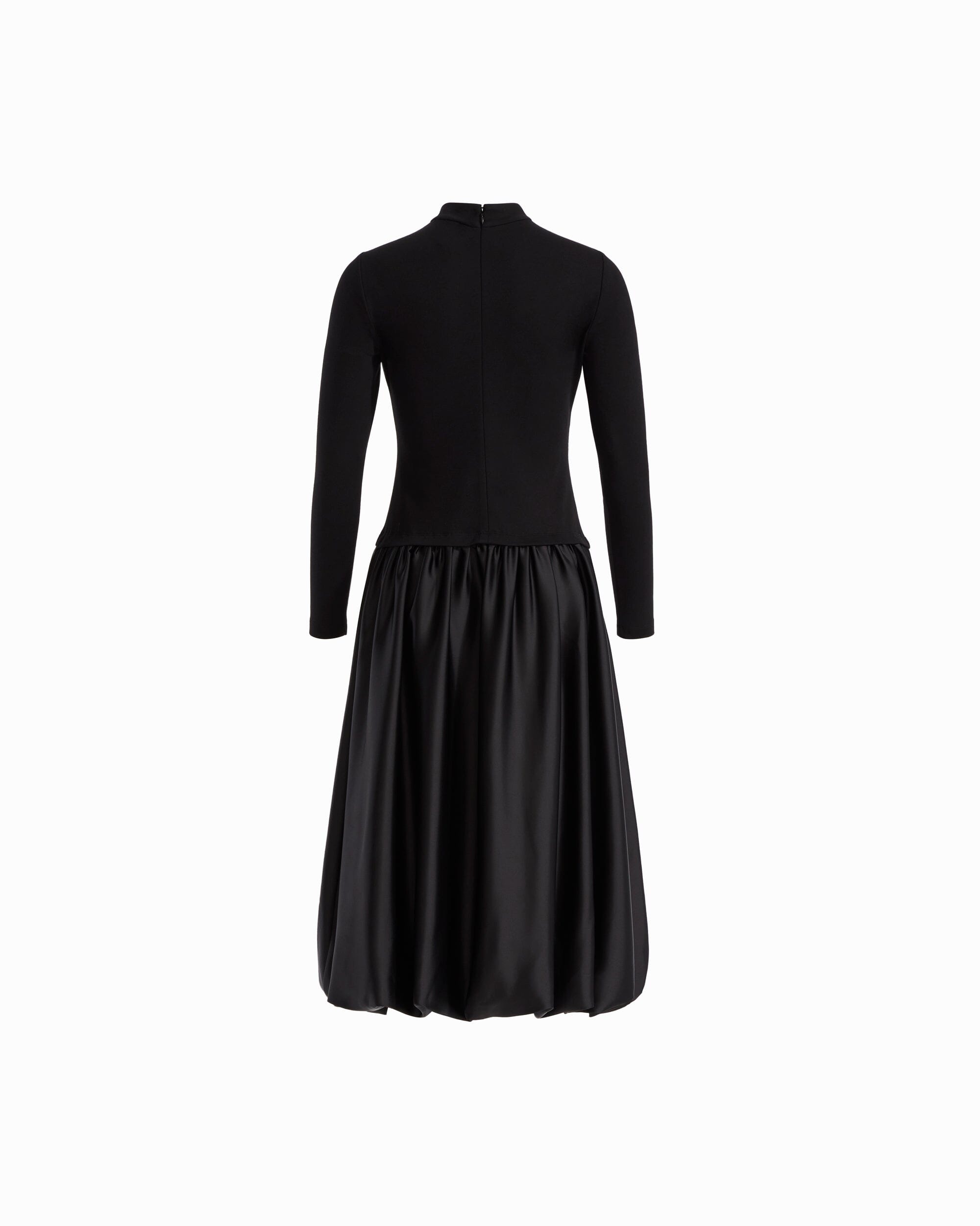 Mock Neck Drop Waist Bubble Skirt Dress Dresses Kasper