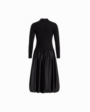 Mock Neck Drop Waist Bubble Skirt Dress Dresses Kasper
