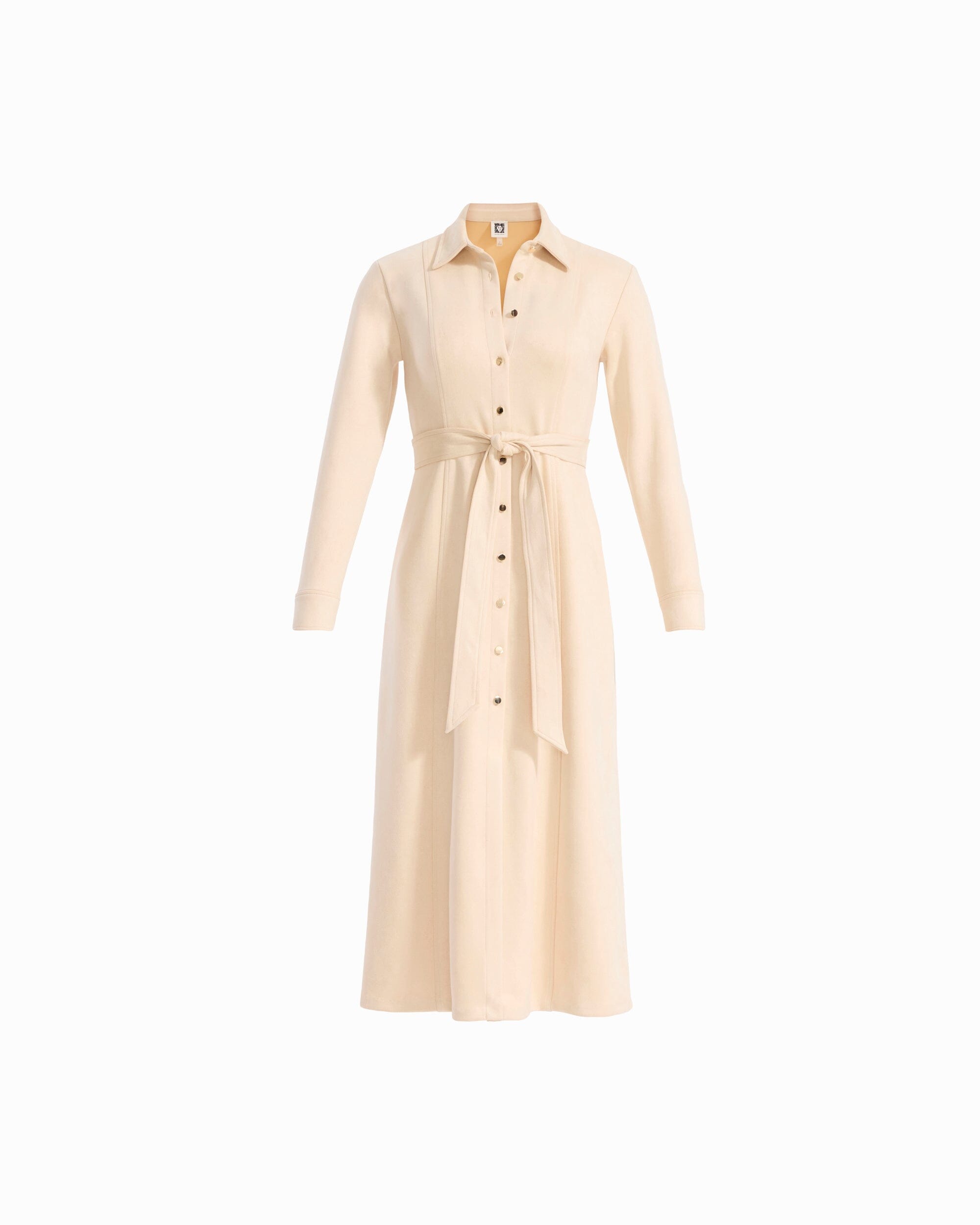 Scuba Suede Tie Front Shirt Dress Dresses Kasper