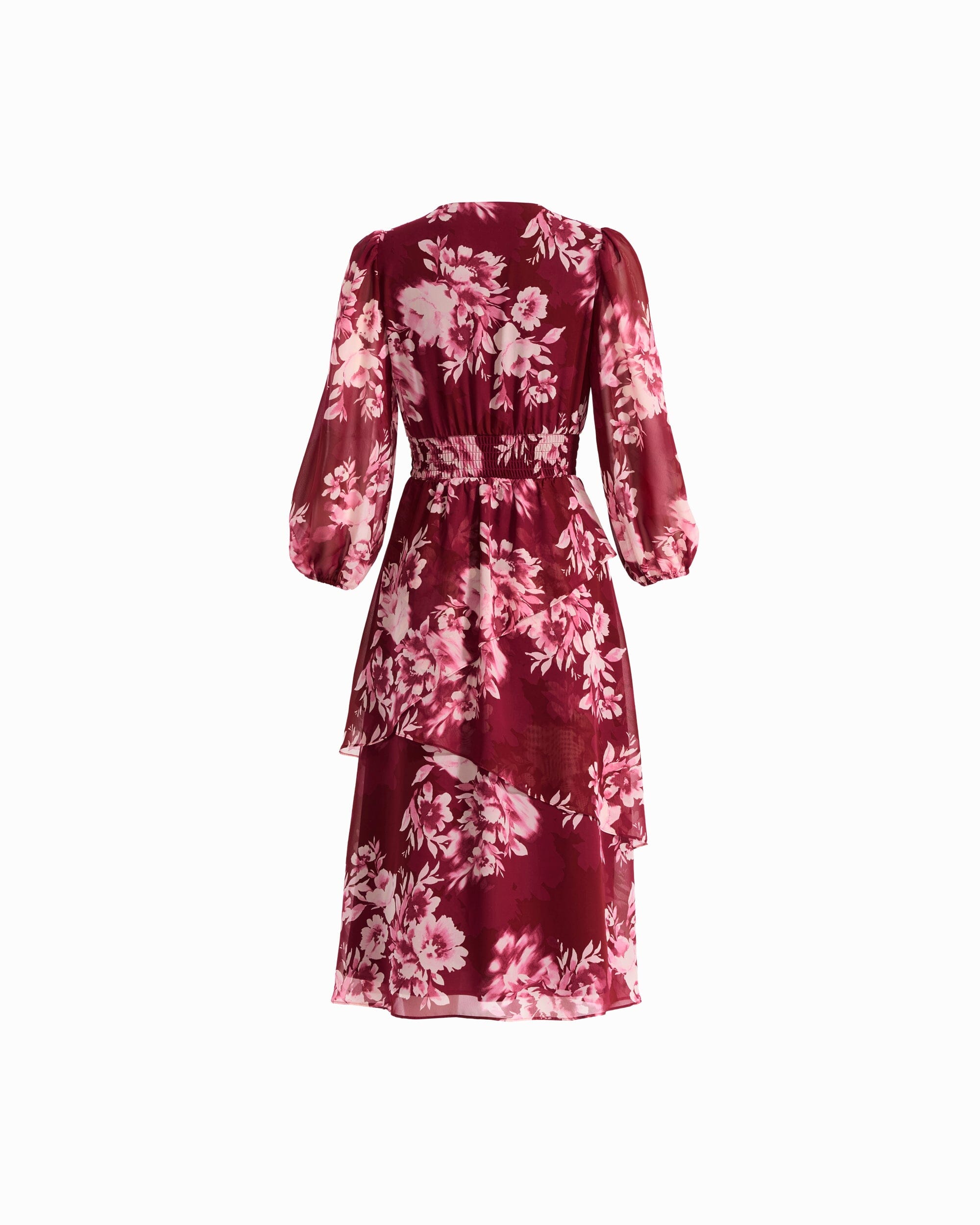 V-Neck Tiered Ruffle Midi Dress Dresses Kasper