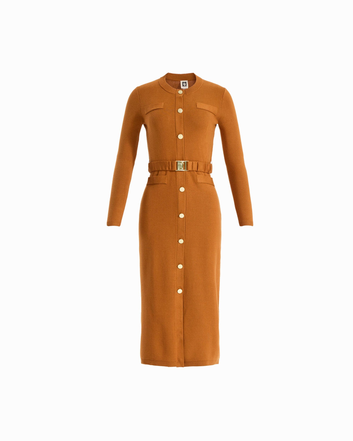 Anne Klein TOAST Belted Button-Front Maxi Dress