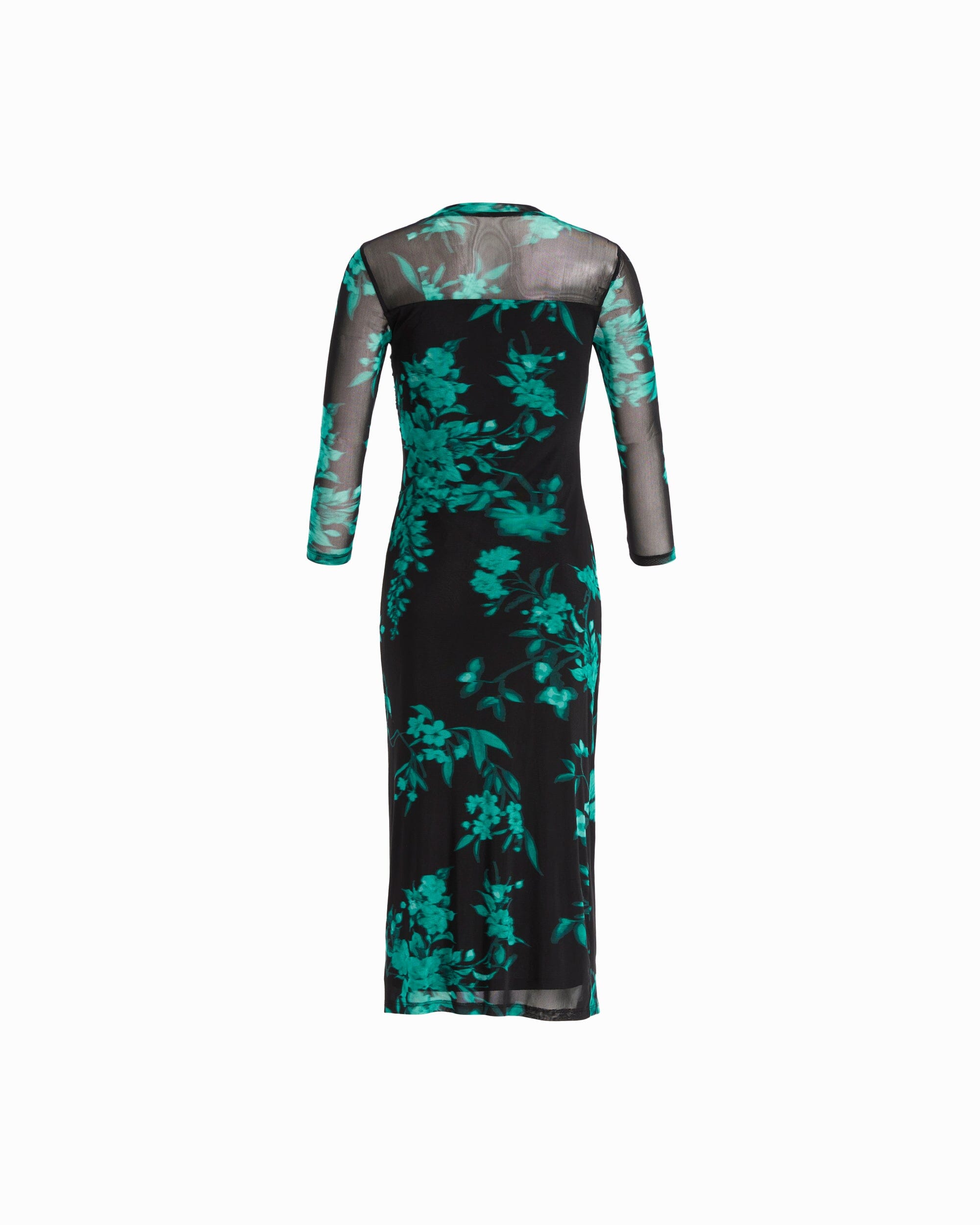 Printed Mesh Long Sleeve Midi Dress Dresses Kasper