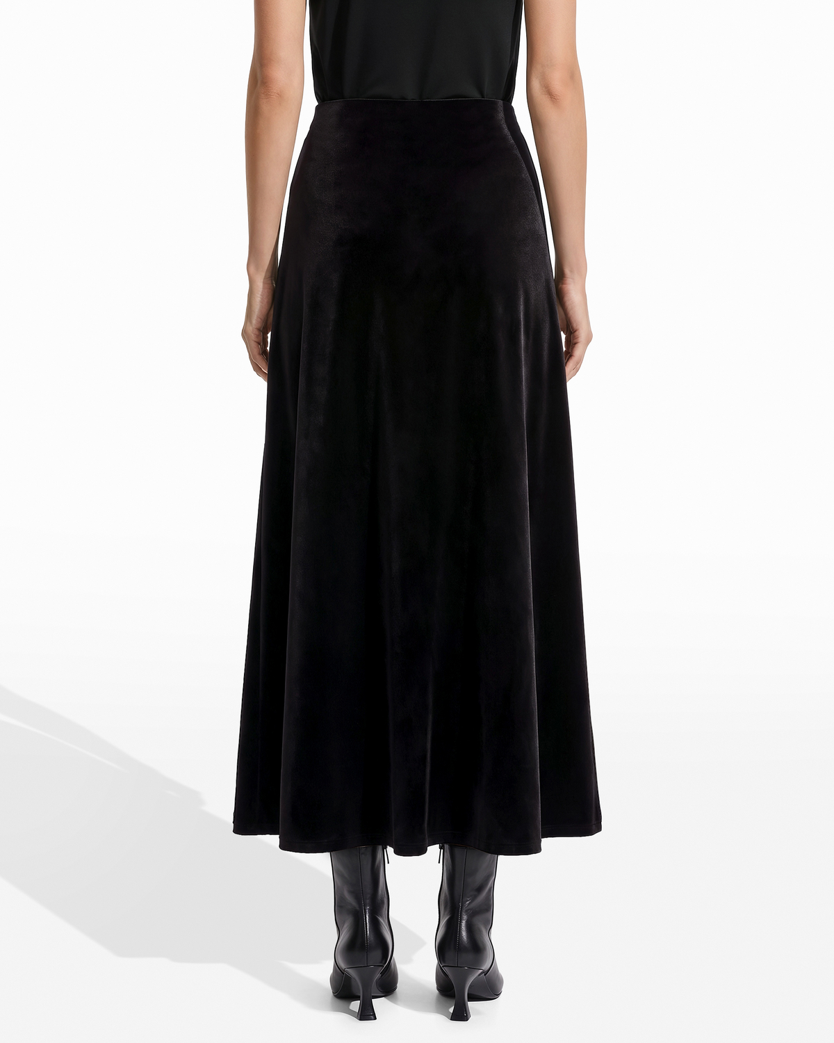 Flared Bias-Cut Maxi Skirt
