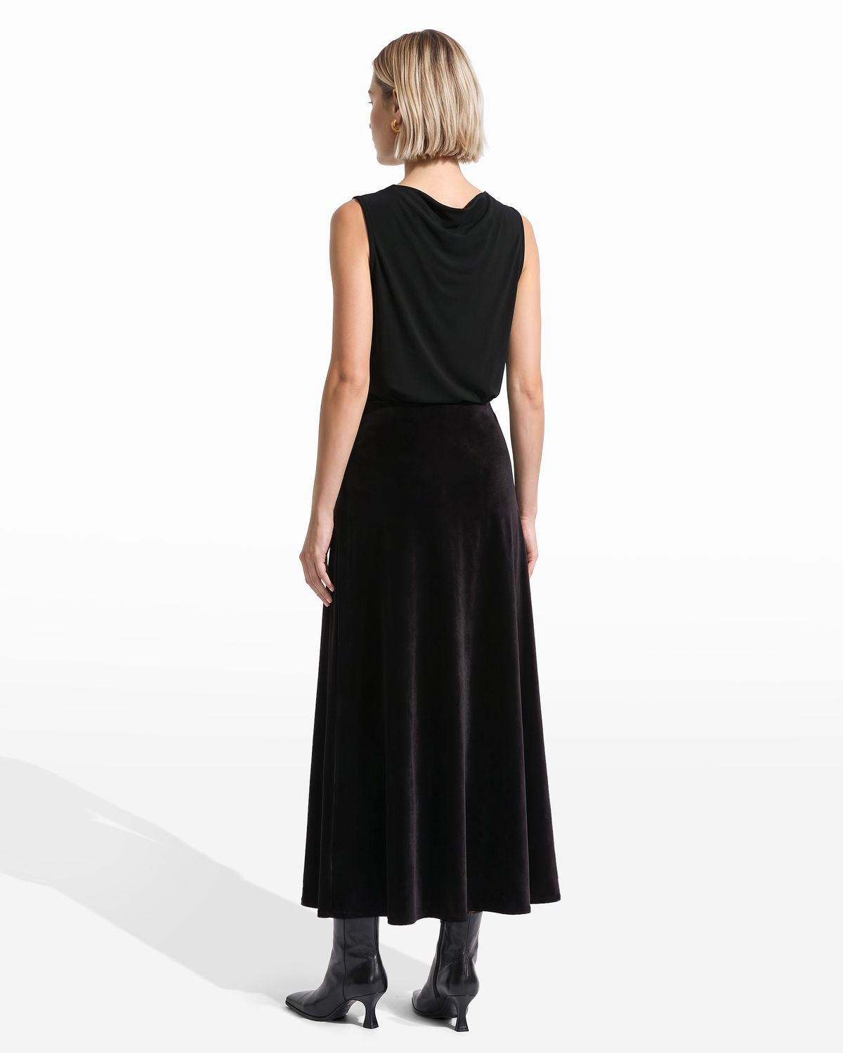 Flared Bias-Cut Maxi Skirt