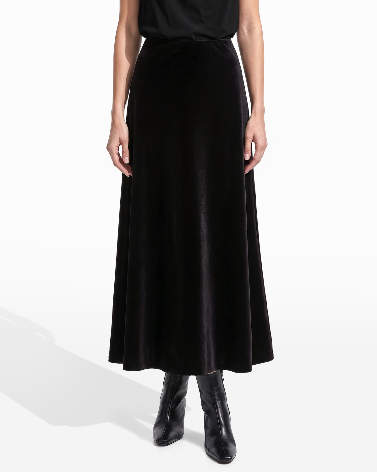 Flared Bias-Cut Maxi Skirt