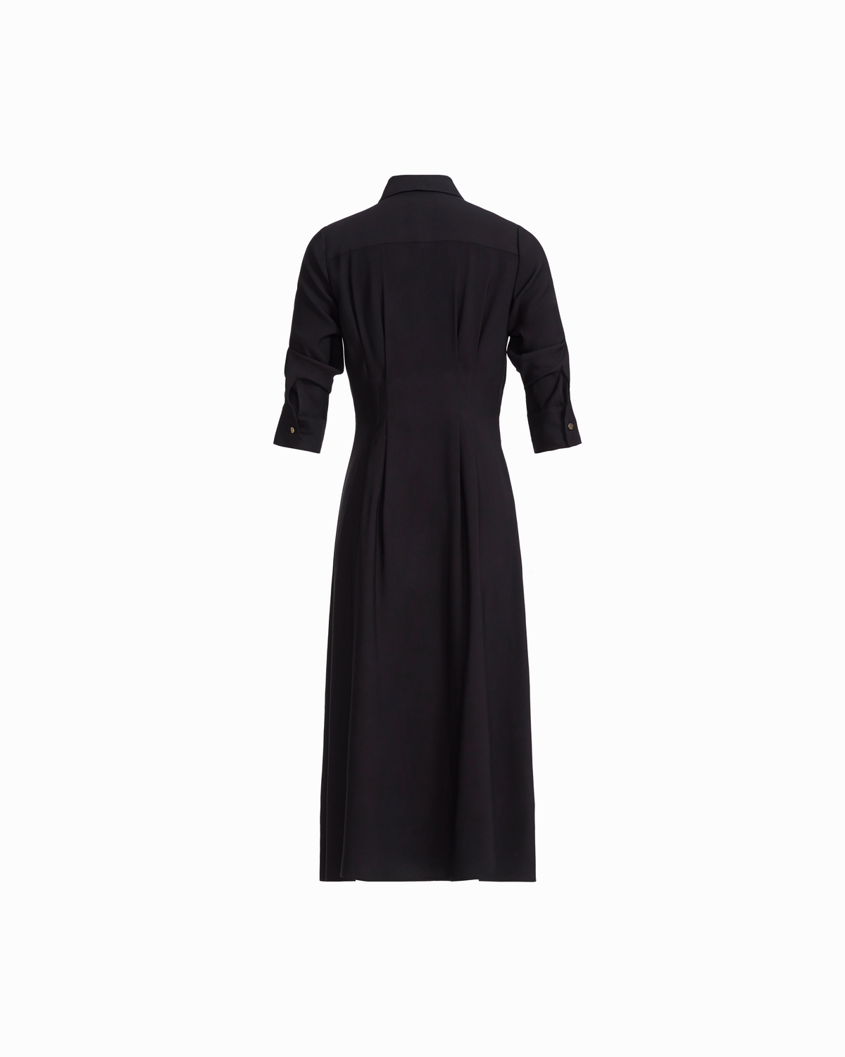 Pleated Short Sleeve Button-Front Shirt Dress
