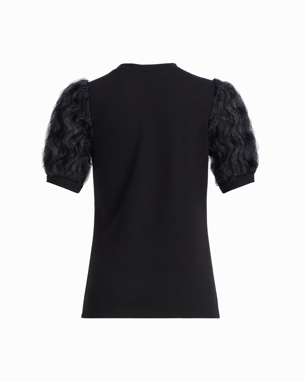 Elbow Sleeve Crew Neck Combo Sleeve Knit Top