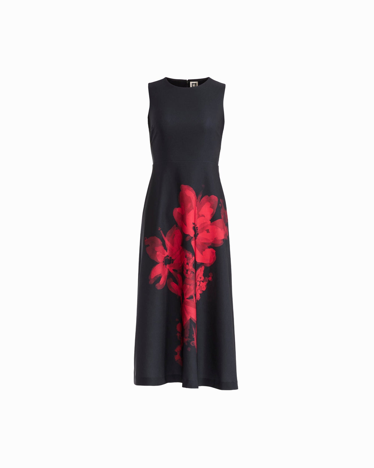 Anne Klein TITAN RED MULTI Printed Scuba Sleeveless Dress