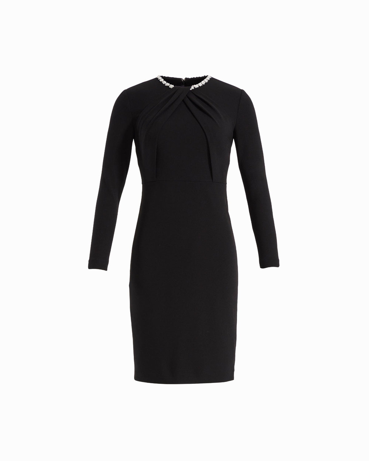 Anne Klein ANNE BLACK Embellished Twist Neck Dress