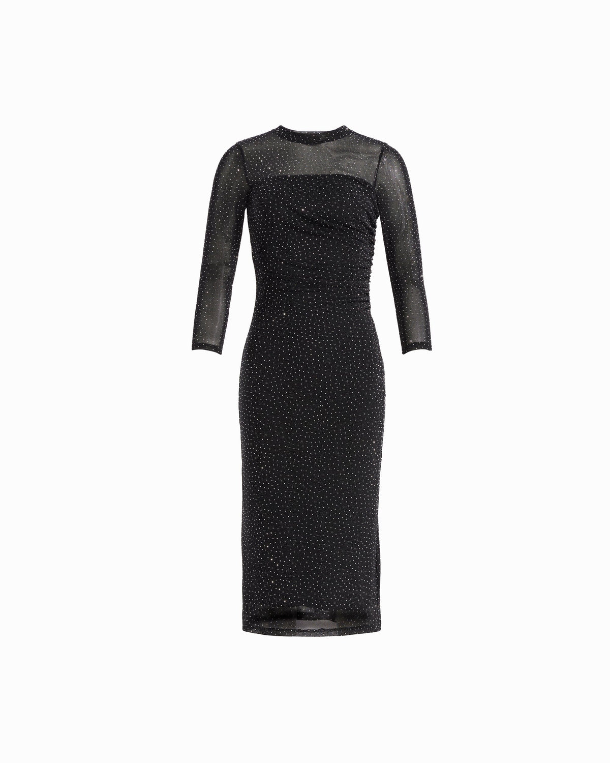 Anne Klein ANNE BLACK/SILVER Sparkly Mesh Midi Dress