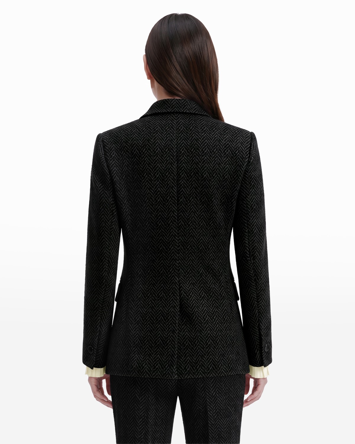 Notch Collar One-Button Jacket with Flap Pockets