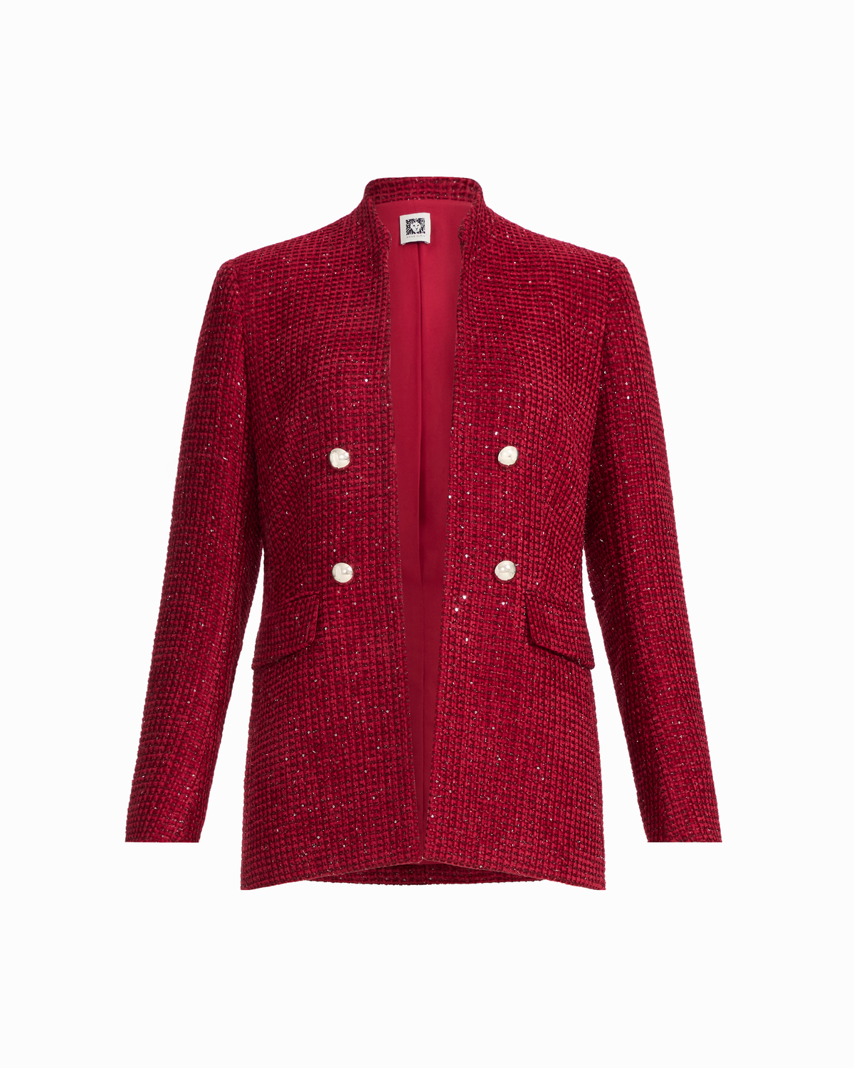 Faux Double-Breasted Jacket With Flap Pockets