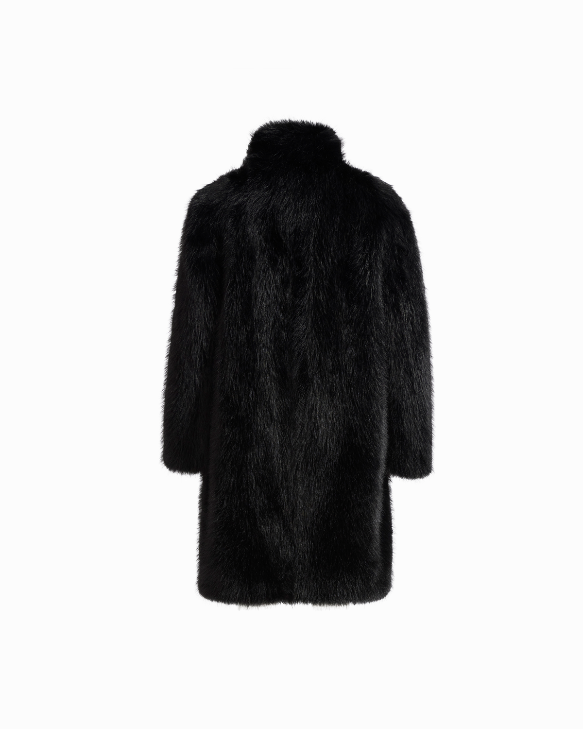 Notch Collar Faux Fur Coat