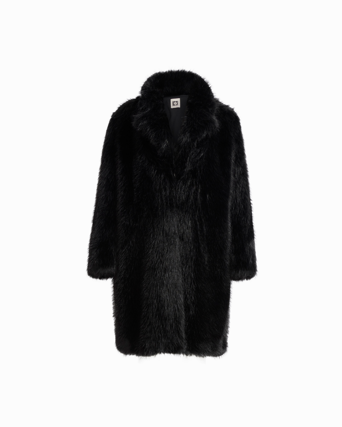 Notch Collar Faux Fur Coat