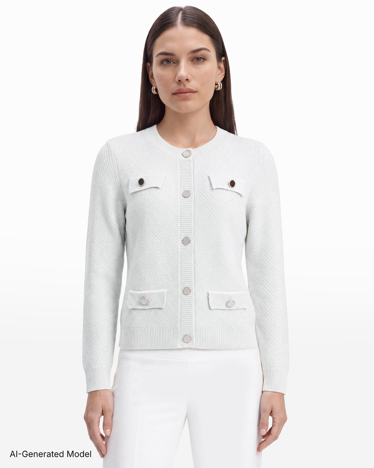 [SKU:12070851-J51] Sequin Lurex Cardigan