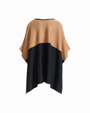 Plus Size Colorblock Poncho Sweater Apparel & Accessories Kasper