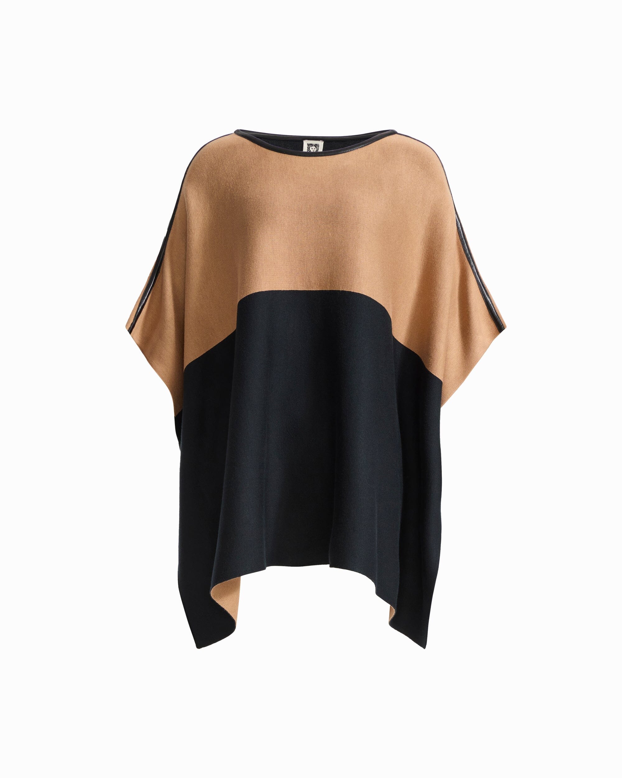 Plus Size Colorblock Poncho Sweater Apparel & Accessories Kasper