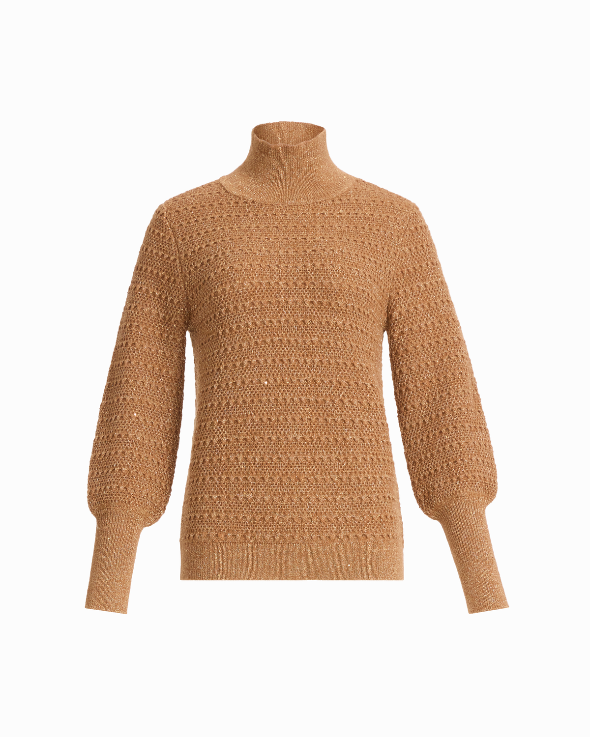 Sequin Stitch Puff Sleeve Pullover