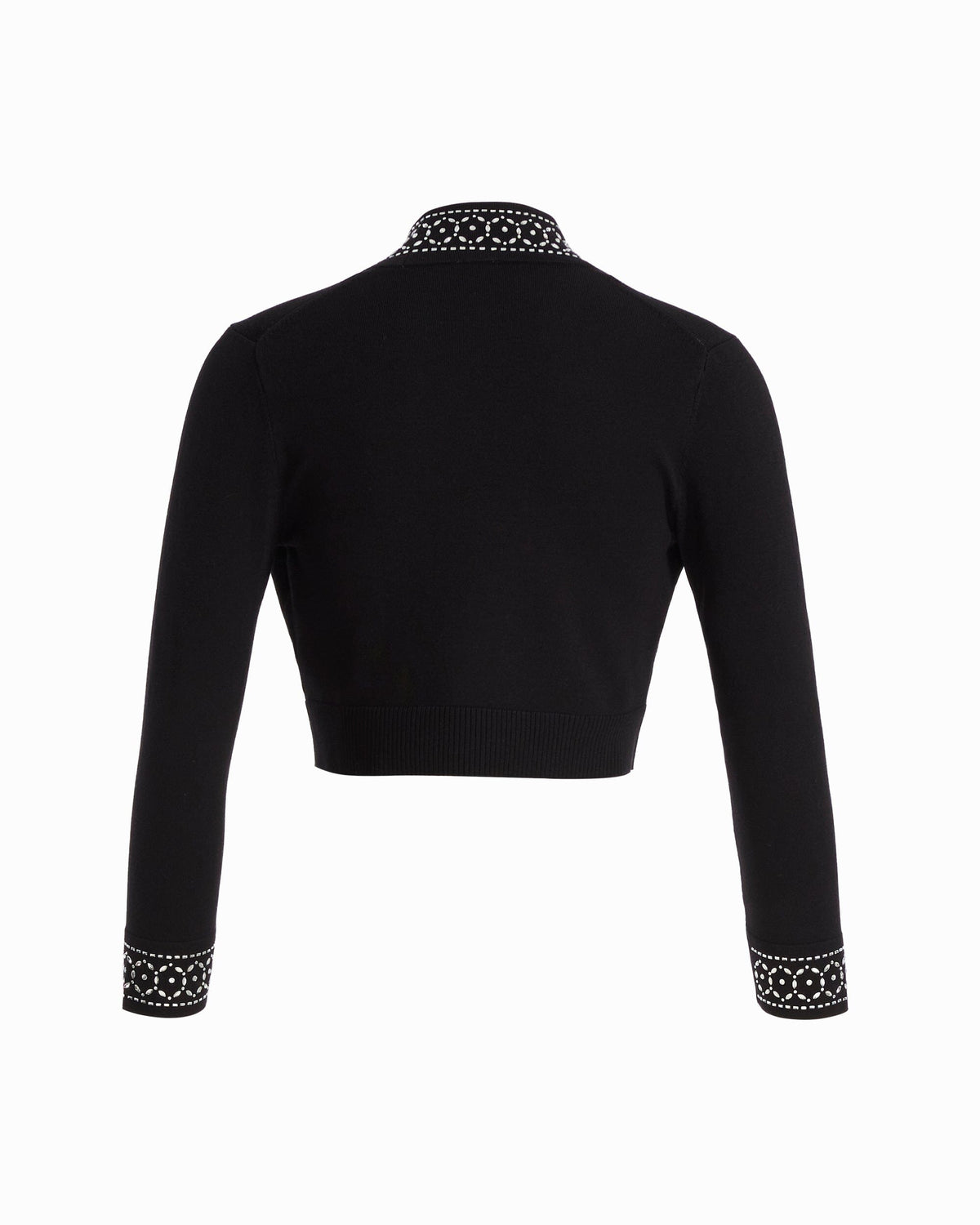 Anne Klein Crystal Embellished Kissing Front Cropped Shrug