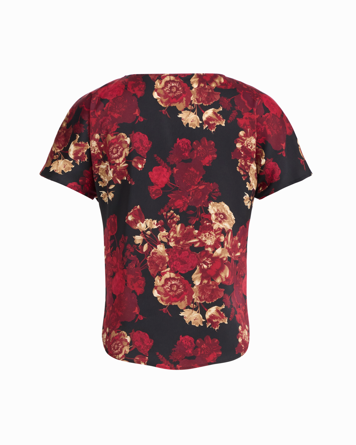 Petite Bateau Neck Dark Woven Blouse