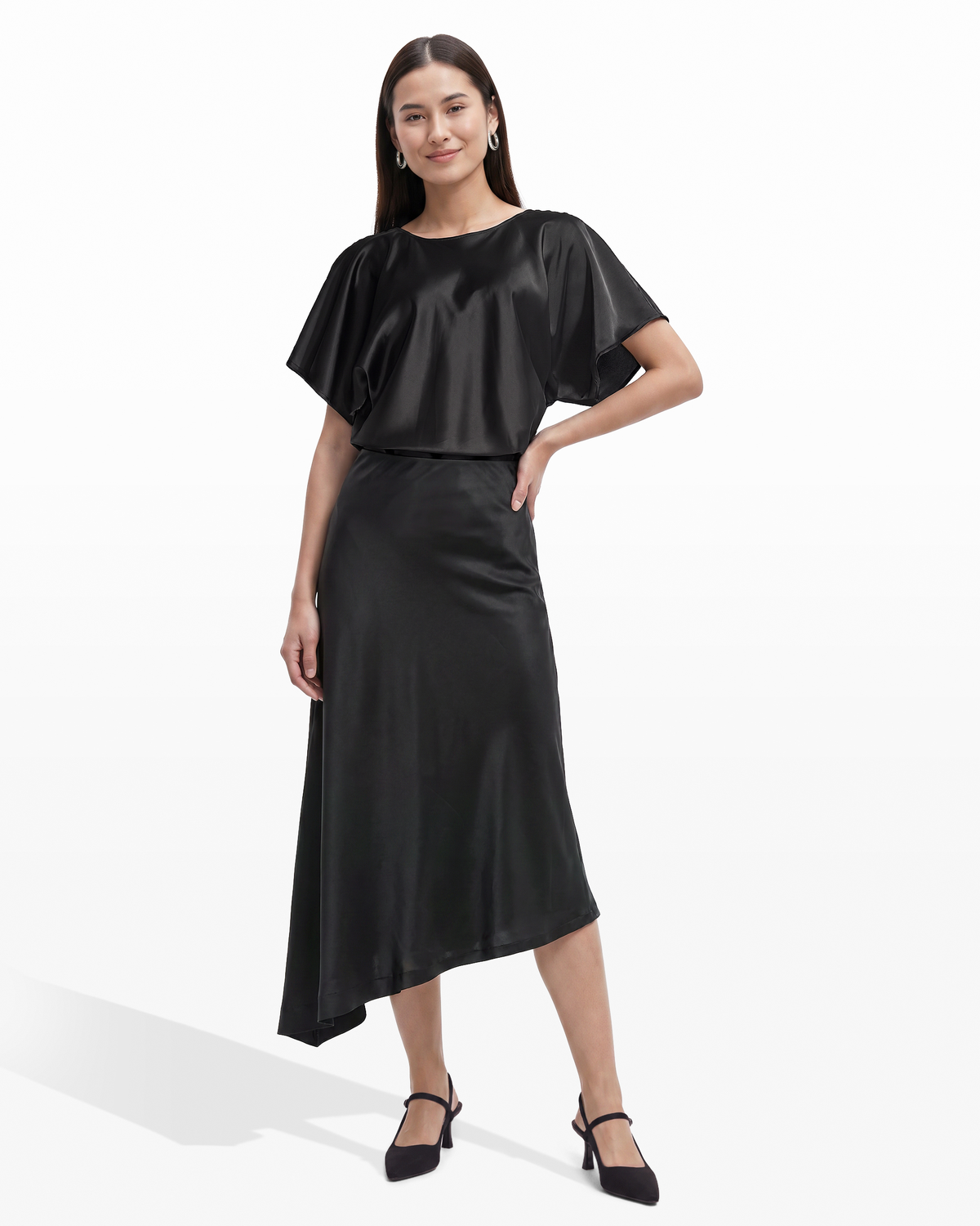 Asymmetric Bias Pull-On Skirt