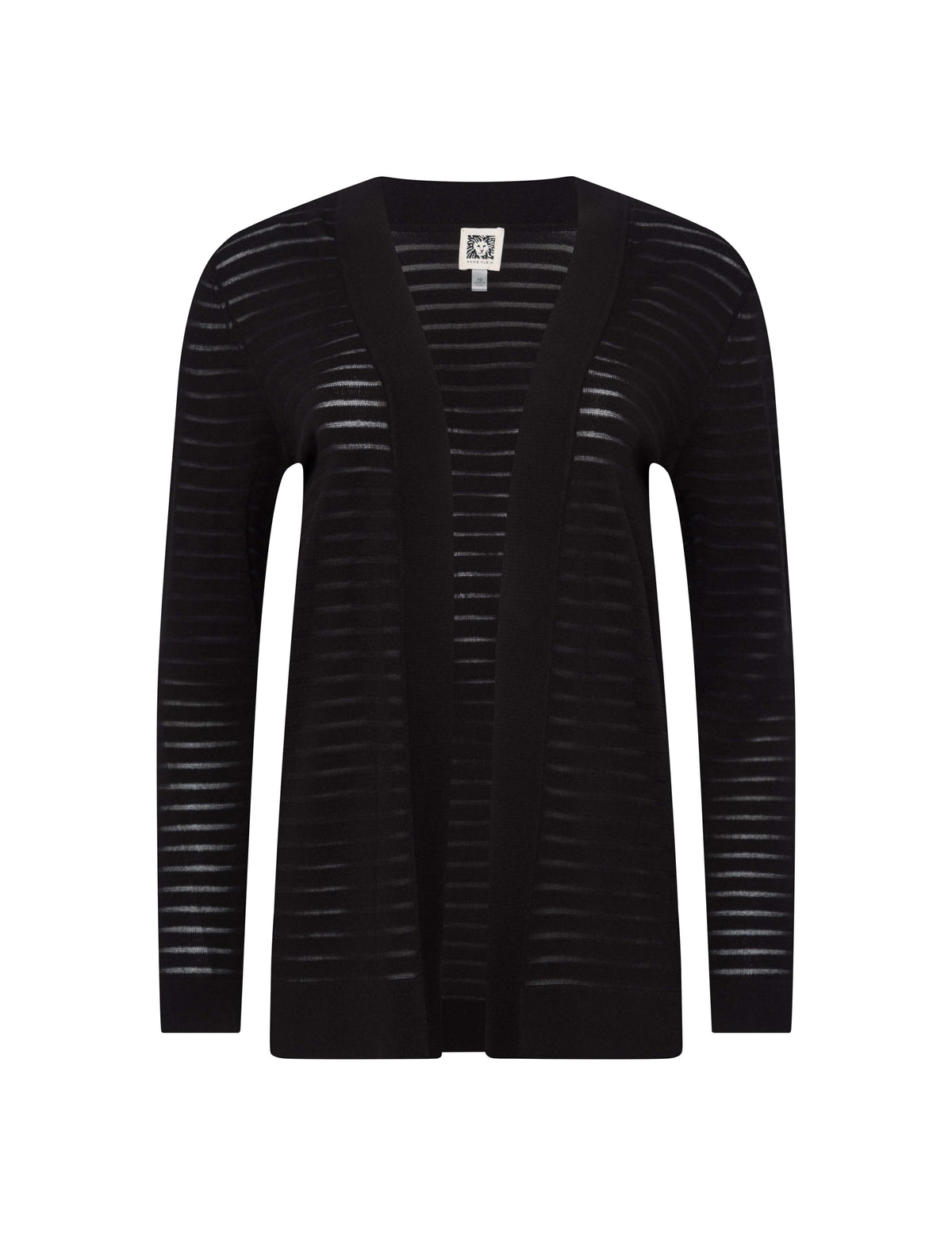 Anne Klein Anne Black Sheer Stripe Cardigan