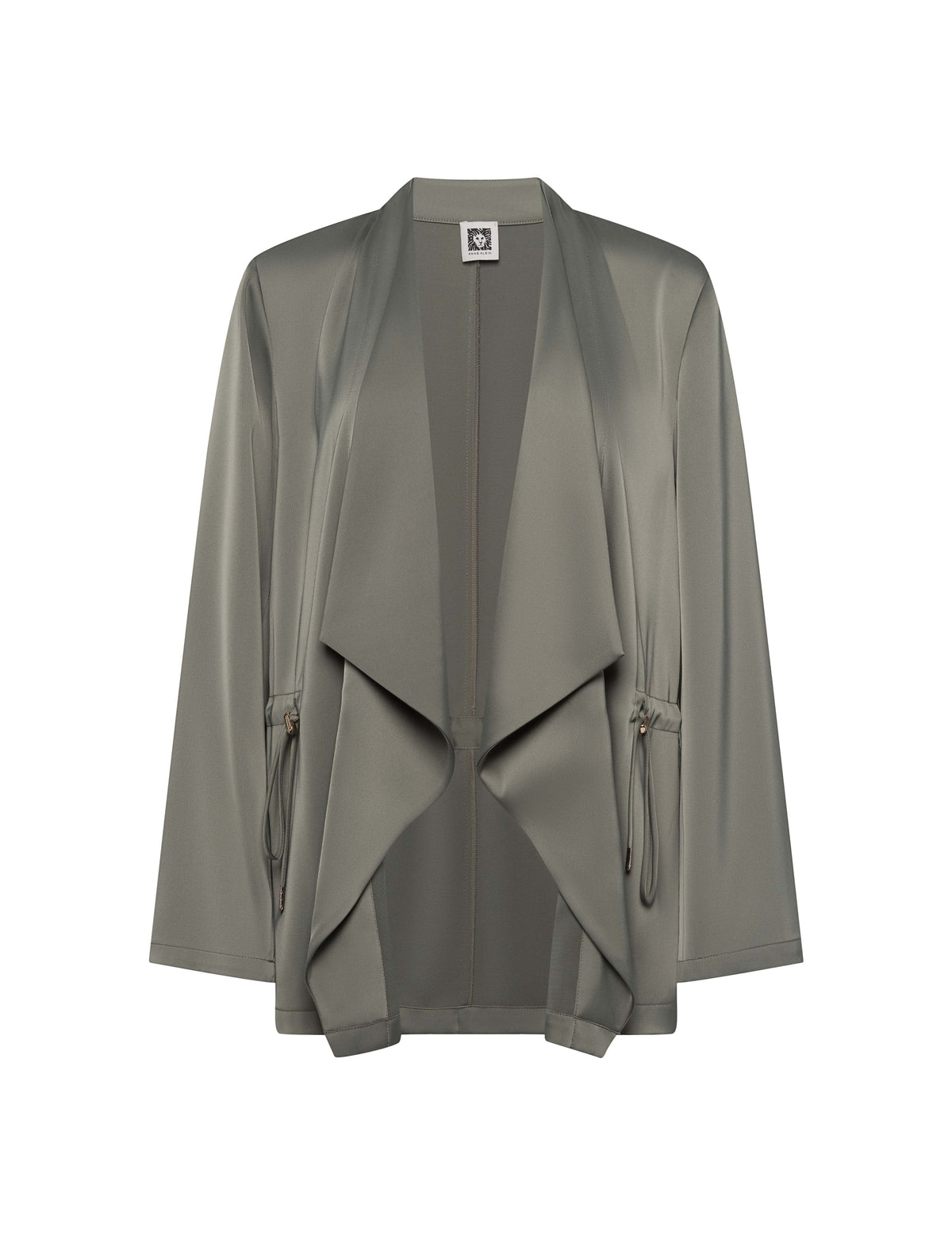 Anne Klein Eucalyptus Satin Draped Front Cardigan